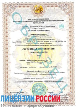 Образец сертификата соответствия Таганрог Сертификат OHSAS 18001
